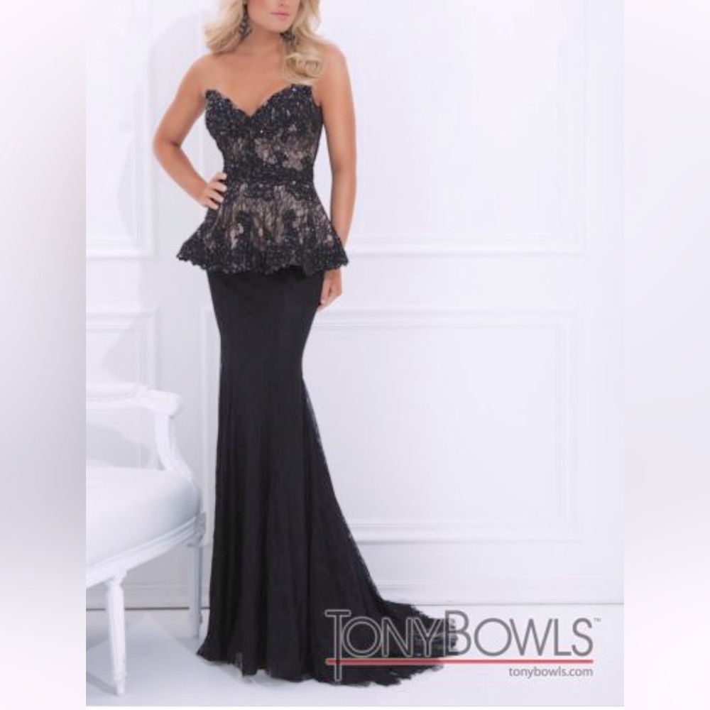 Tony Bowls Peplum evening gown